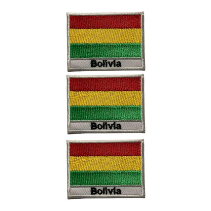 National Country Flag Iron On Patch, Set of 3, Embroidered Fabric Applique, 7cm x 5cm, Rectangular, United Kingdom Theme, for Jackets, Bags, Hats and Crafts (A-J)