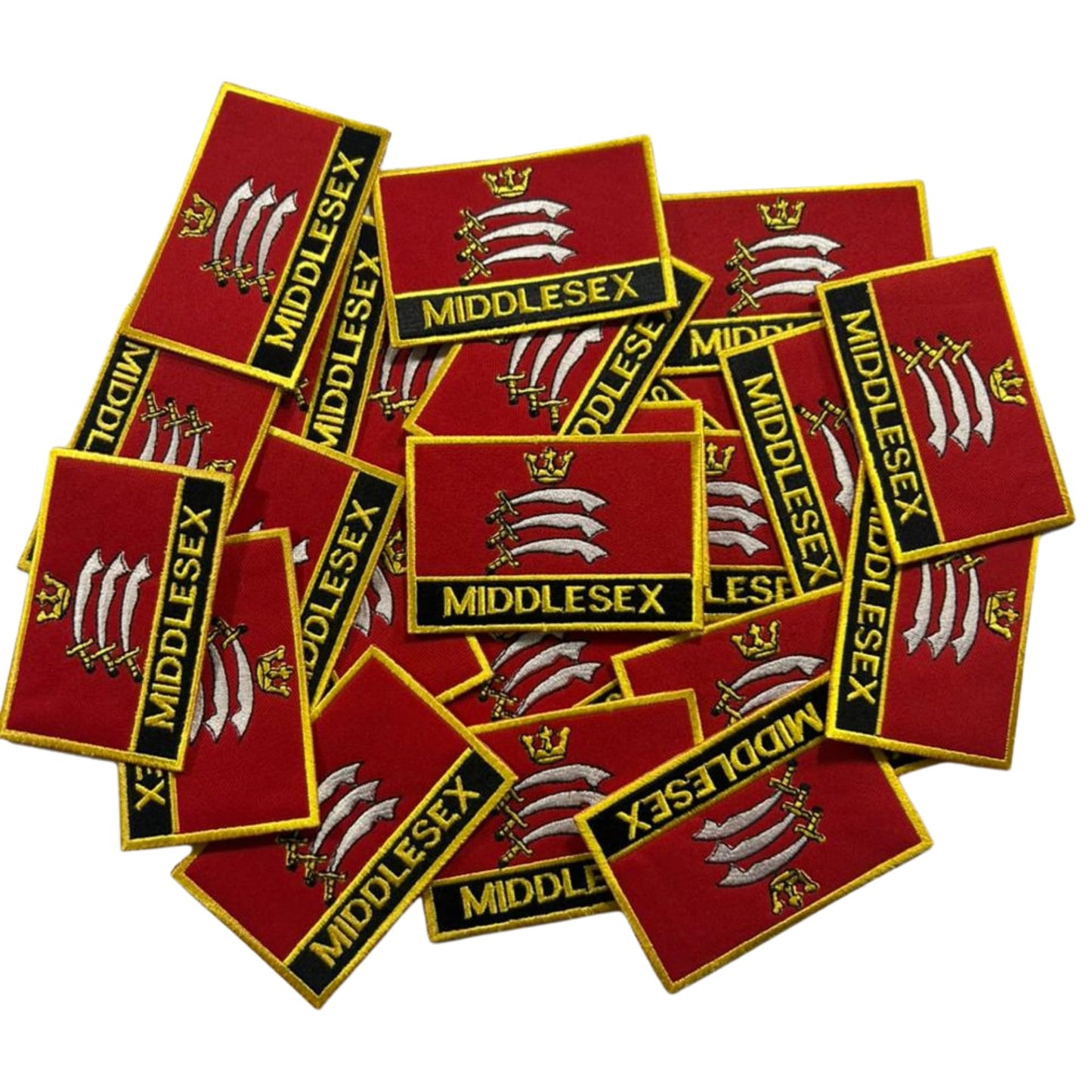 UK County Flag Patch 9.5cm x 6cm Embroidered Iron On/Sew On Badge Durable Fabric Applique for Jackets, Backpacks, Hats, and Clothing