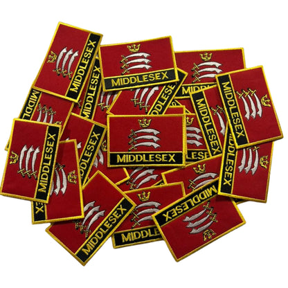 UK County Flag Patch 9.5cm x 6cm Embroidered Iron On/Sew On Badge Durable Fabric Applique for Jackets, Backpacks, Hats, and Clothing