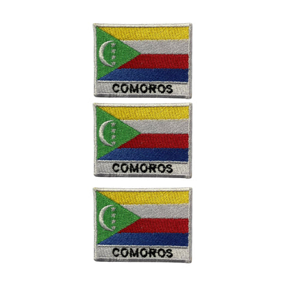 National Country Flag Iron On Patch, Set of 3, Embroidered Fabric Applique, 7cm x 5cm, Rectangular, United Kingdom Theme, for Jackets, Bags, Hats and Crafts (A-J)