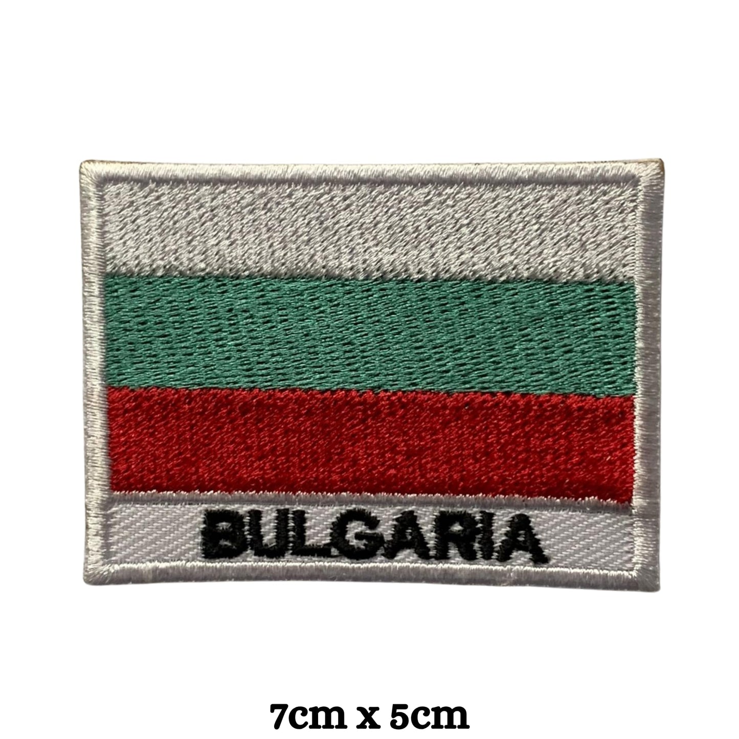 Bulgaria Flag Embroidered Patch Set, Iron-On or Sew-On Applique Badges, Rectangle Shield Round Heart Shapes, National Flag Emblem for Jackets, Backpacks, Hats, Uniforms and Various Sizes
