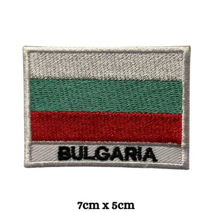 Bulgaria Flag Embroidered Patch Set, Iron-On or Sew-On Applique Badges, Rectangle Shield Round Heart Shapes, National Flag Emblem for Jackets, Backpacks, Hats, Uniforms and Various Sizes