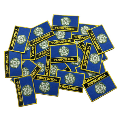 UK County Flag Patch 9.5cm x 6cm Embroidered Iron On/Sew On Badge Durable Fabric Applique for Jackets, Backpacks, Hats, and Clothing