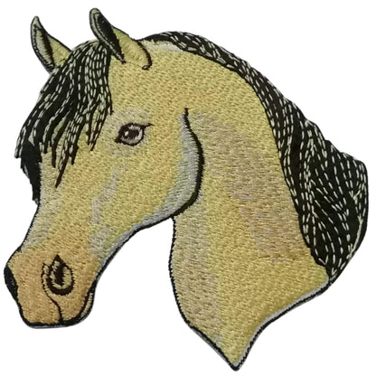 Horse face Animal Embroidery Iron-On Patches for Clothing Sew-On Applique for DIY Crafts Denim Jackets Jeans Backpacks
