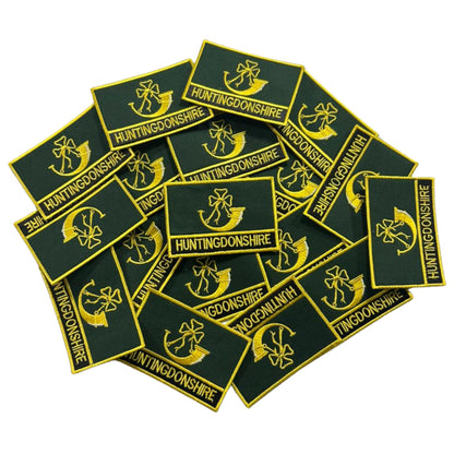 UK County Flag Patch 9.5cm x 6cm Embroidered Iron On/Sew On Badge Durable Fabric Applique for Jackets, Backpacks, Hats, and Clothing