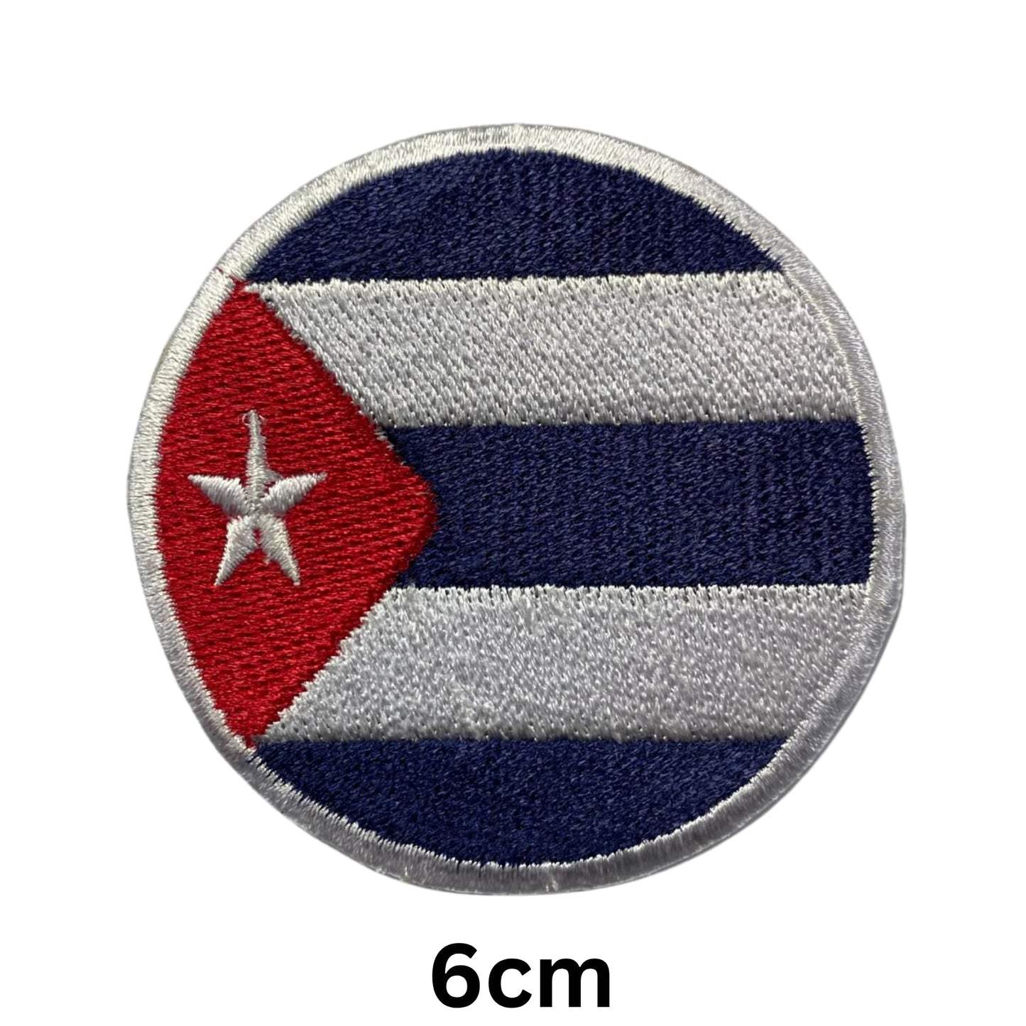 Cuba Flag Embroidered Patch Set, Iron-On or Sew-On Applique Badges, Rectangle Shield Round Heart Shapes, for Jackets, Backpacks, Hats, Uniforms and Various Sizes
