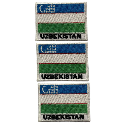 National Country Flag Iron On Patch, Set of 3, Embroidered Fabric Applique, 7cm x 5cm, Rectangular, United Kingdom Theme, for Jackets, Bags, Hats and Crafts (A-J)