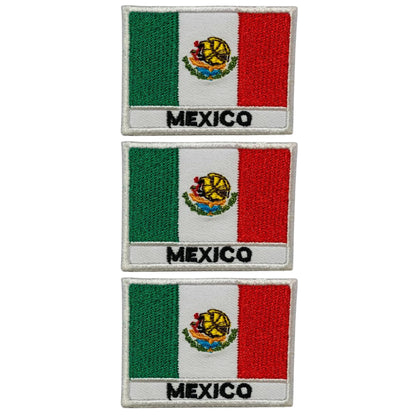 National Country Flag Iron On Patch, Set of 3, Embroidered Fabric Applique, 7cm x 5cm, Rectangular, United Kingdom Theme, for Jackets, Bags, Hats and Crafts (A-J)
