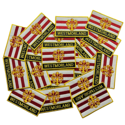 UK County Flag Patch 9.5cm x 6cm Embroidered Iron On/Sew On Badge Durable Fabric Applique for Jackets, Backpacks, Hats, and Clothing