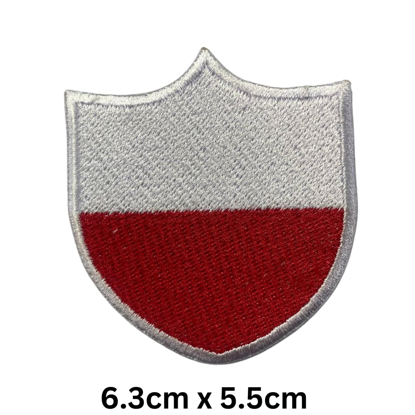 BeBuz Poland Flag Embroidered Patches, Iron-On/Sew-On Applique, Shield, Round, Heart and Rectangle Flag Badges for Jackets, Bags, Uniforms, Various Sizes