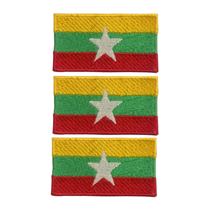 3 Pieces All Countries Flag Patches, 7×4 cm Embroidered Iron-On/Sew On National Flags, World Country Badge Appliques for Vest, Jacket, Backpack, Hat,(A-J)