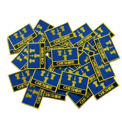 UK County Flag Patch 9.5cm x 6cm Embroidered Iron On/Sew On Badge Durable Fabric Applique for Jackets, Backpacks, Hats, and Clothing