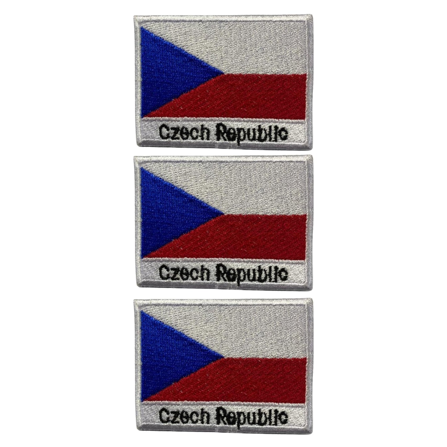 National Country Flag Iron On Patch, Set of 3, Embroidered Fabric Applique, 7cm x 5cm, Rectangular, United Kingdom Theme, for Jackets, Bags, Hats and Crafts (A-J)