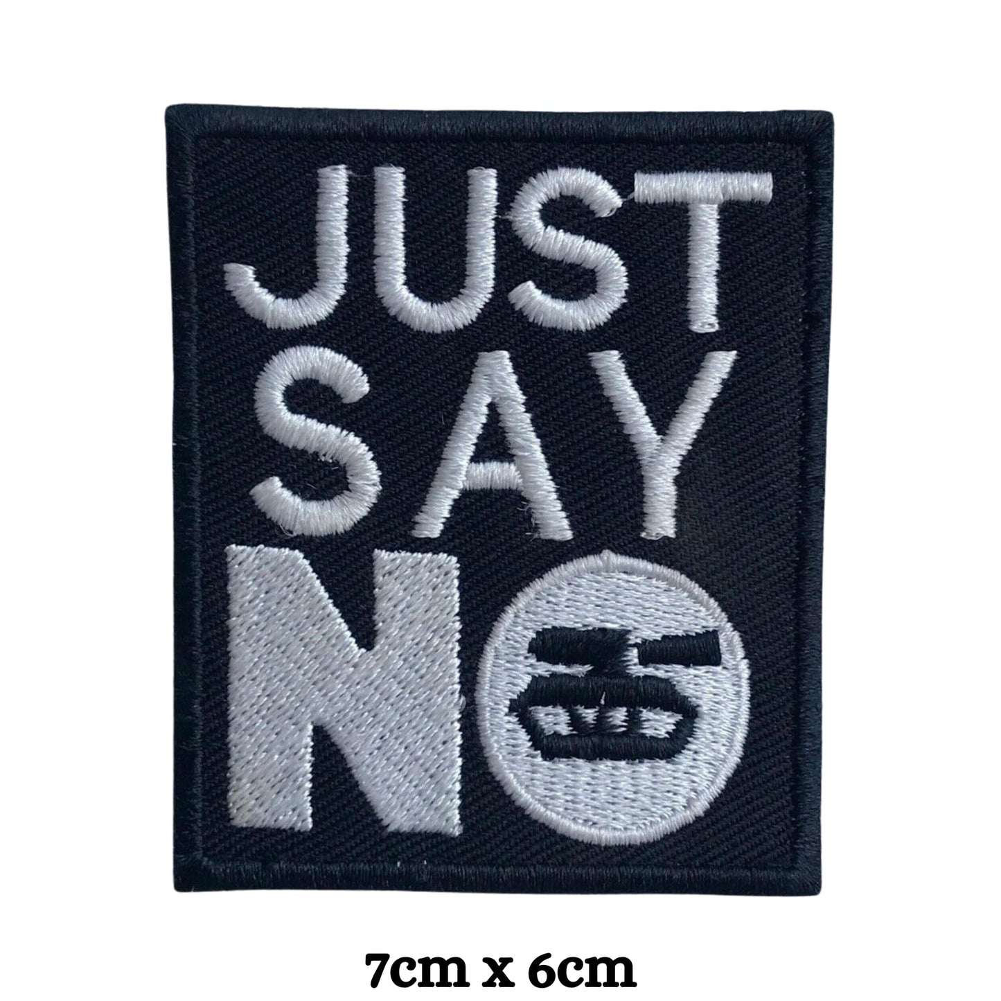 Just Say No Embroidery Iron-On Patches for Clothing Sew-On Applique for DIY Crafts Denim Jackets Jeans Backpacks
