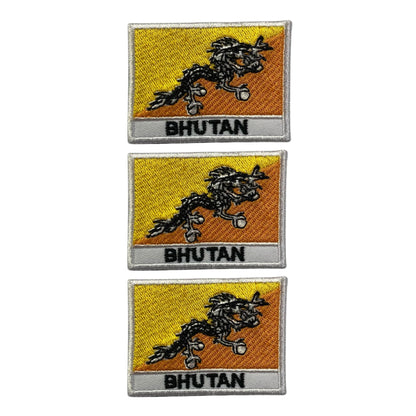 National Country Flag Iron On Patch, Set of 3, Embroidered Fabric Applique, 7cm x 5cm, Rectangular, United Kingdom Theme, for Jackets, Bags, Hats and Crafts (A-J)