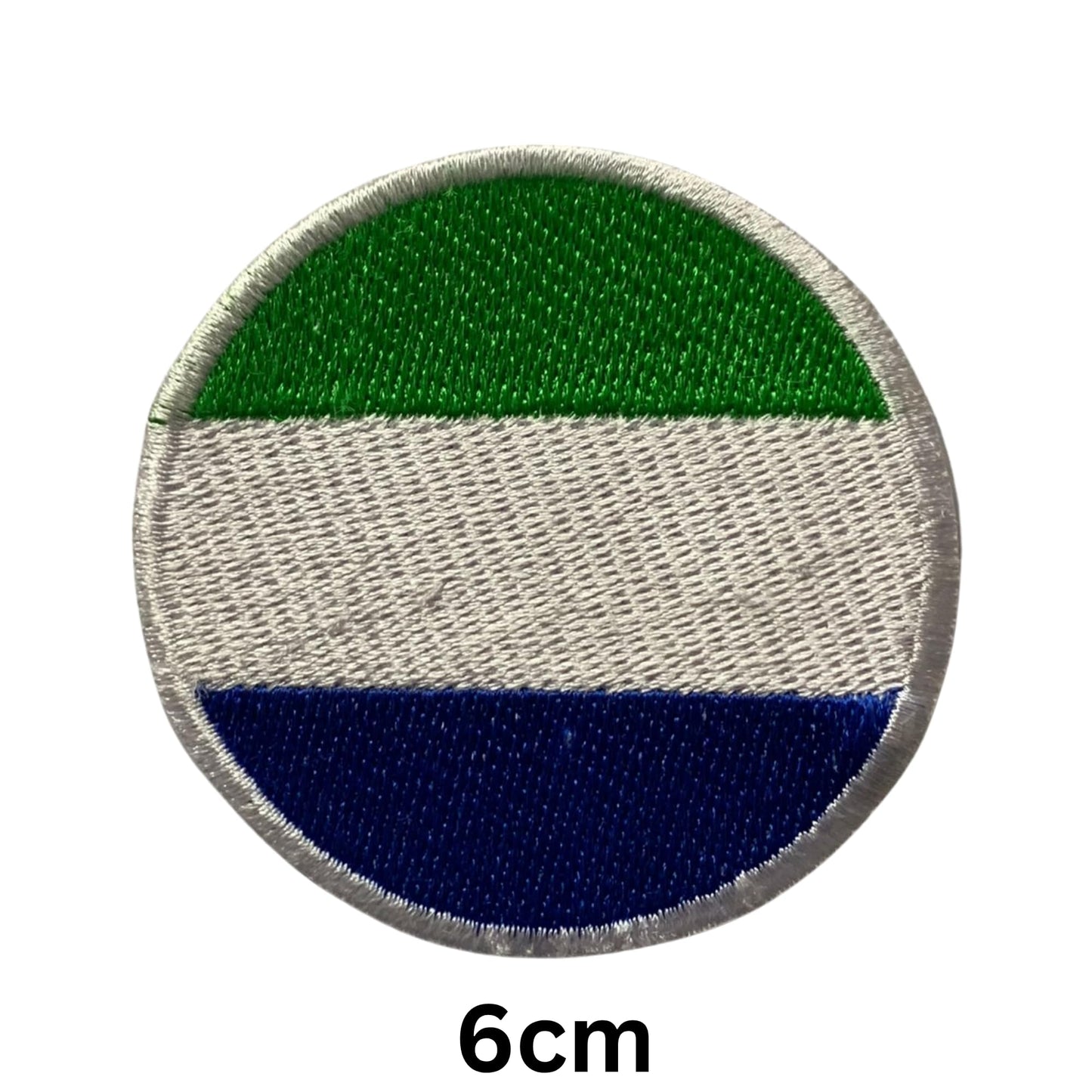 Sierra Leone Flag Embroidered Patch Set, Iron-On or Sew-On Applique Badges, Rectangle Shield Round Heart Shapes, for Jackets, Backpacks, Hats, Uniforms and Various Sizes