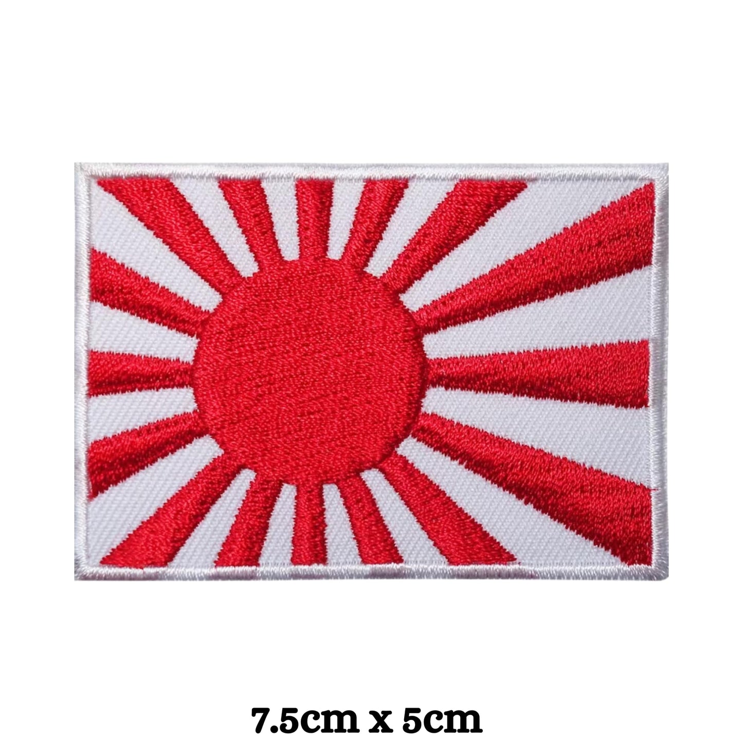 Japanese Rising Sun Flag Embroidery Iron-On Patches for Clothing Sew-On Applique for DIY Crafts Denim Jackets Jeans Backpacks