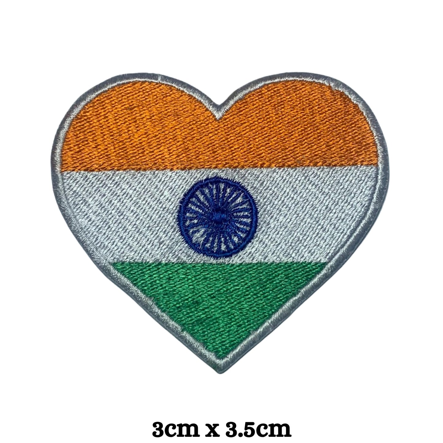 India Flag Embroidered Patch Set, Iron-On or Sew-On Applique Badges, Rectangle Shield Round Heart Shapes, for Jackets, Backpacks, Hats, Uniforms and Various Sizes