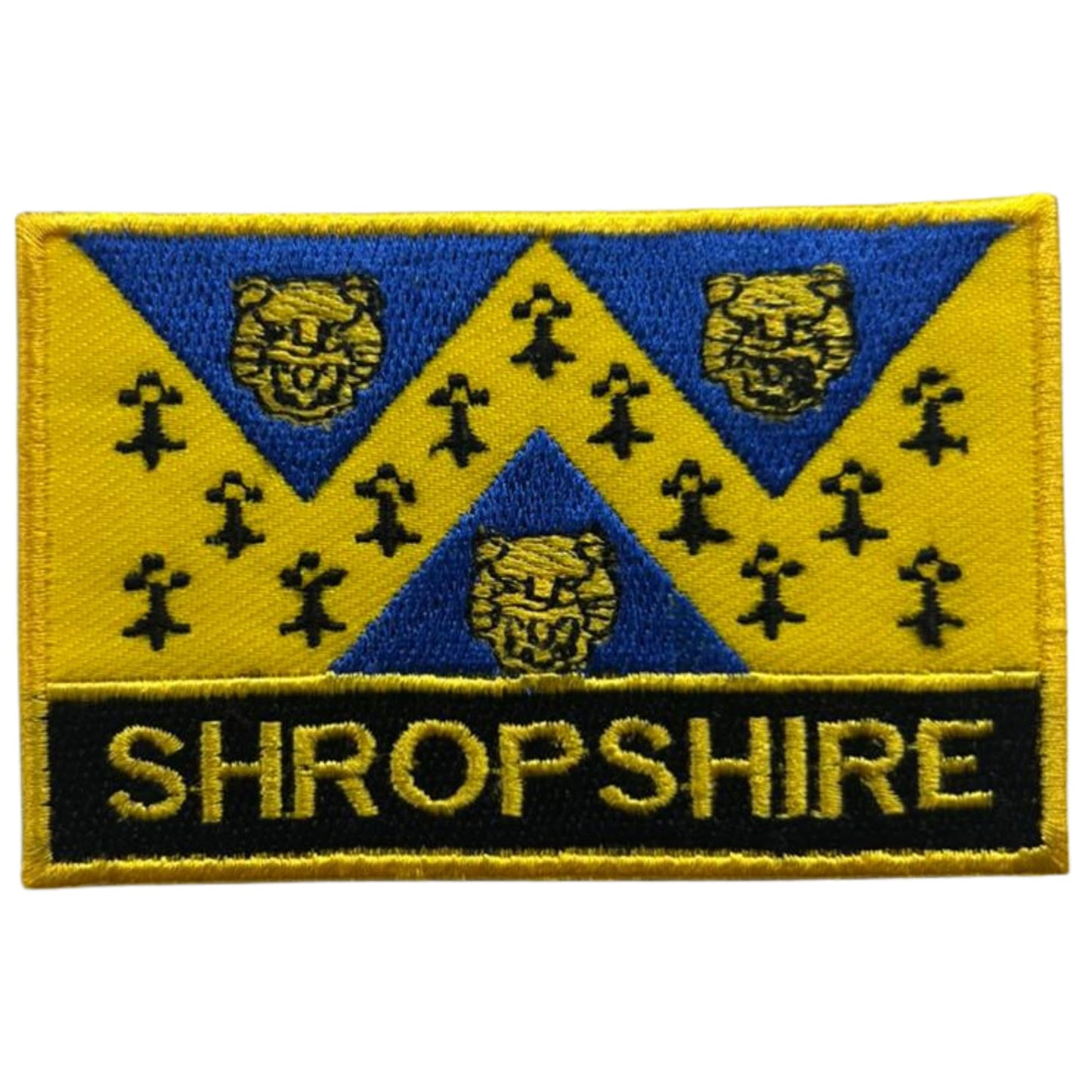 UK County Flag Patch 9.5cm x 6cm Embroidered Iron On/Sew On Badge Durable Fabric Applique for Jackets, Backpacks, Hats, and Clothing