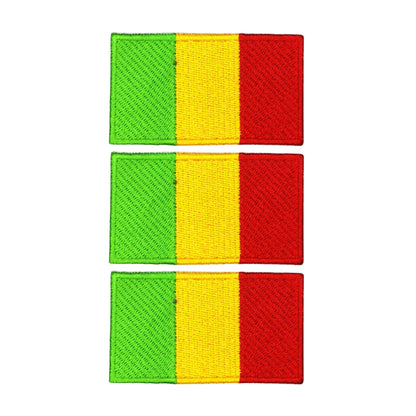 3 Pieces All Countries Flag Patches, 7×4 cm Embroidered Iron-On/Sew On National Flags, World Country Badge Appliques for Vest, Jacket, Backpack, Hat,(A-J)