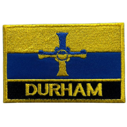 UK County Flag Patch 9.5cm x 6cm Embroidered Iron On/Sew On Badge Durable Fabric Applique for Jackets, Backpacks, Hats, and Clothing