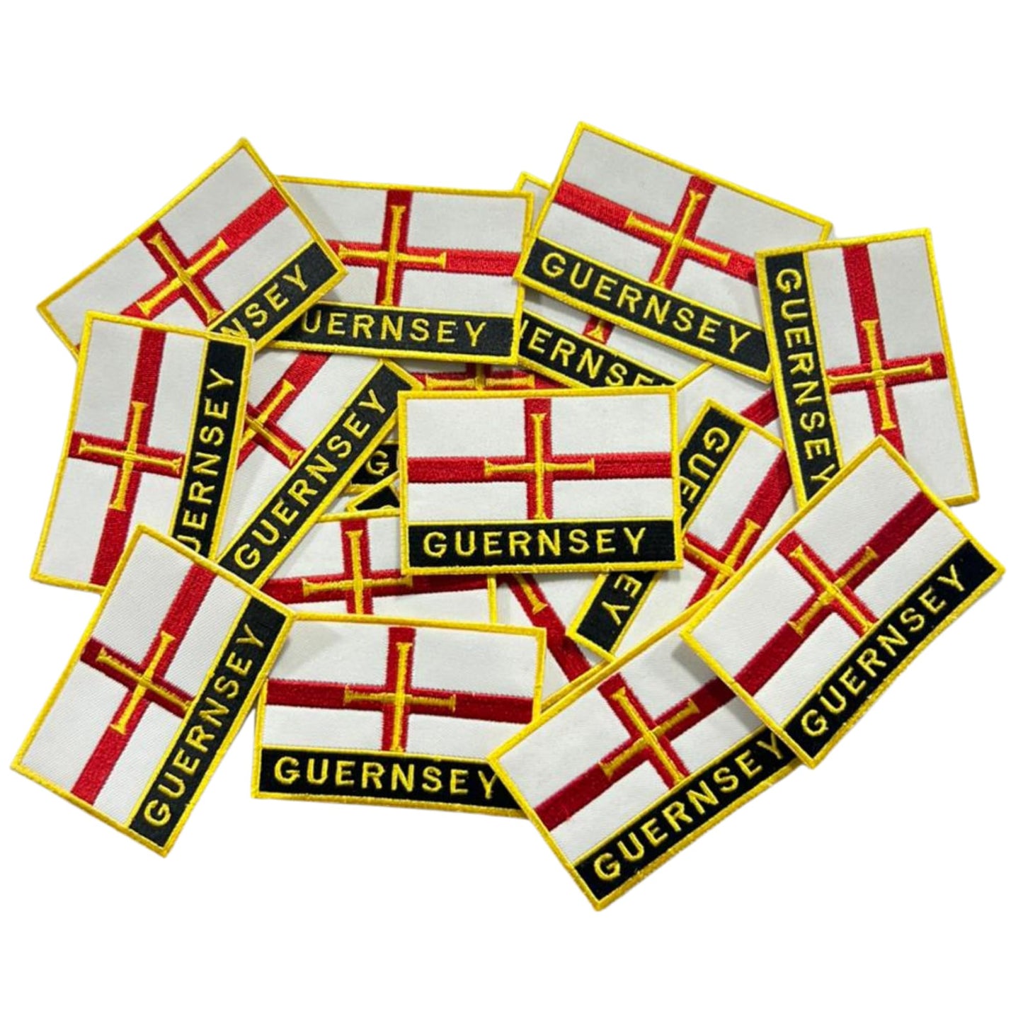 UK County Flag Patch 9.5cm x 6cm Embroidered Iron On/Sew On Badge Durable Fabric Applique for Jackets, Backpacks, Hats, and Clothing