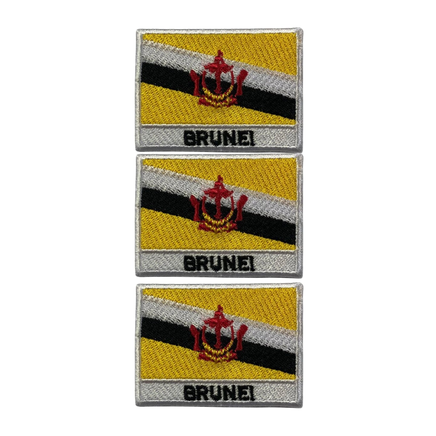 National Country Flag Iron On Patch, Set of 3, Embroidered Fabric Applique, 7cm x 5cm, Rectangular, United Kingdom Theme, for Jackets, Bags, Hats and Crafts (A-J)