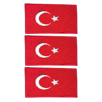 3 Pieces All Countries Flag Patches, 7×4 cm Embroidered Iron-On/Sew On National Flags, World Country Badge Appliques for Vest, Jacket, Backpack, Hat,(A-J)