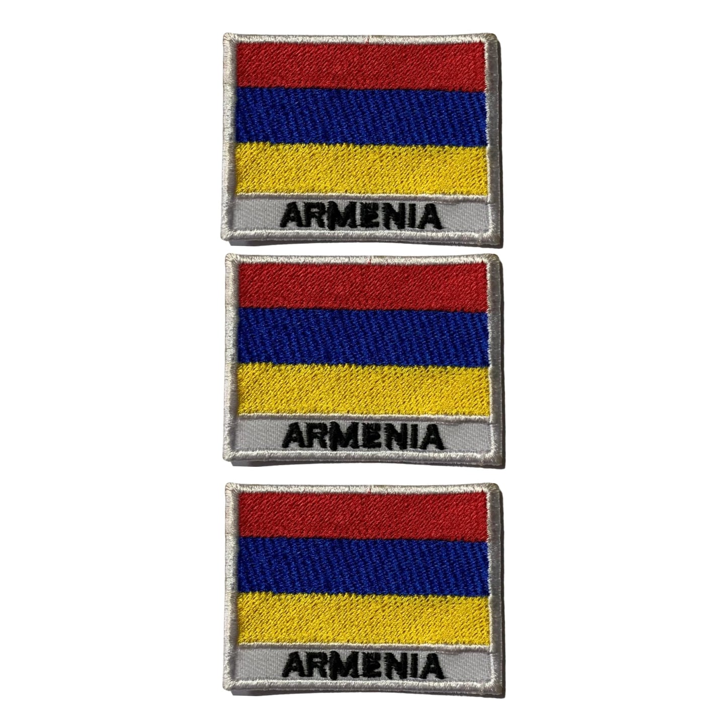 National Country Flag Iron On Patch, Set of 3, Embroidered Fabric Applique, 7cm x 5cm, Rectangular, United Kingdom Theme, for Jackets, Bags, Hats and Crafts (A-J)