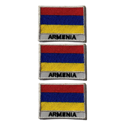 National Country Flag Iron On Patch, Set of 3, Embroidered Fabric Applique, 7cm x 5cm, Rectangular, United Kingdom Theme, for Jackets, Bags, Hats and Crafts (A-J)