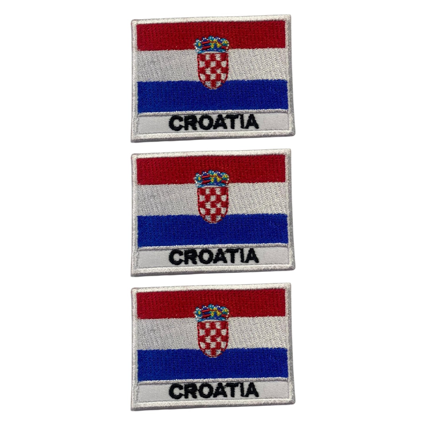 National Country Flag Iron On Patch, Set of 3, Embroidered Fabric Applique, 7cm x 5cm, Rectangular, United Kingdom Theme, for Jackets, Bags, Hats and Crafts (A-J)