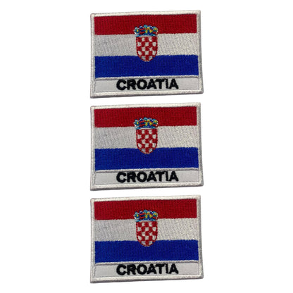 National Country Flag Iron On Patch, Set of 3, Embroidered Fabric Applique, 7cm x 5cm, Rectangular, United Kingdom Theme, for Jackets, Bags, Hats and Crafts (A-J)