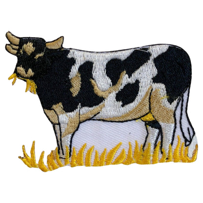 Cow Animal Cartoon Embroidery Iron-On Patches for Clothing Sew-On Applique for DIY Crafts Denim Jackets Jeans Backpacks