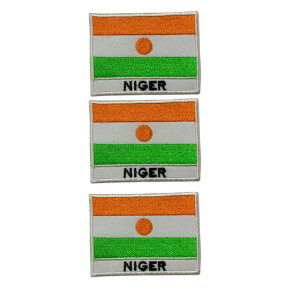 National Country Flag Iron On Patch, Set of 3, Embroidered Fabric Applique, 7cm x 5cm, Rectangular, United Kingdom Theme, for Jackets, Bags, Hats and Crafts (A-J)