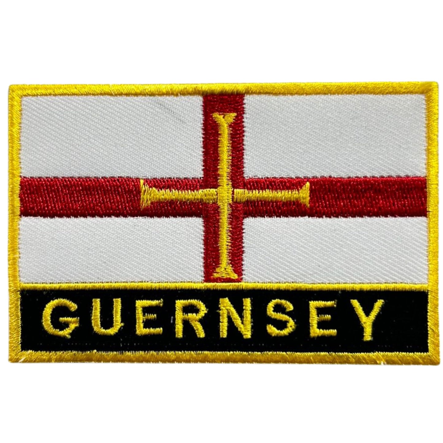 UK County Flag Patch 9.5cm x 6cm Embroidered Iron On/Sew On Badge Durable Fabric Applique for Jackets, Backpacks, Hats, and Clothing