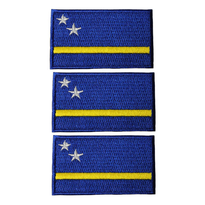 3 Pieces All Countries Flag Patches, 7×4 cm Embroidered Iron-On/Sew On National Flags, World Country Badge Appliques for Vest, Jacket, Backpack, Hat,(A-J)