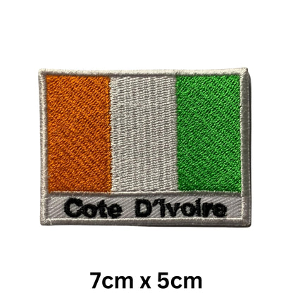 National Country Flag Iron On Patch, Set of 3, Embroidered Fabric Applique, 7cm x 5cm, Rectangular, United Kingdom Theme, for Jackets, Bags, Hats and Crafts (A-J)