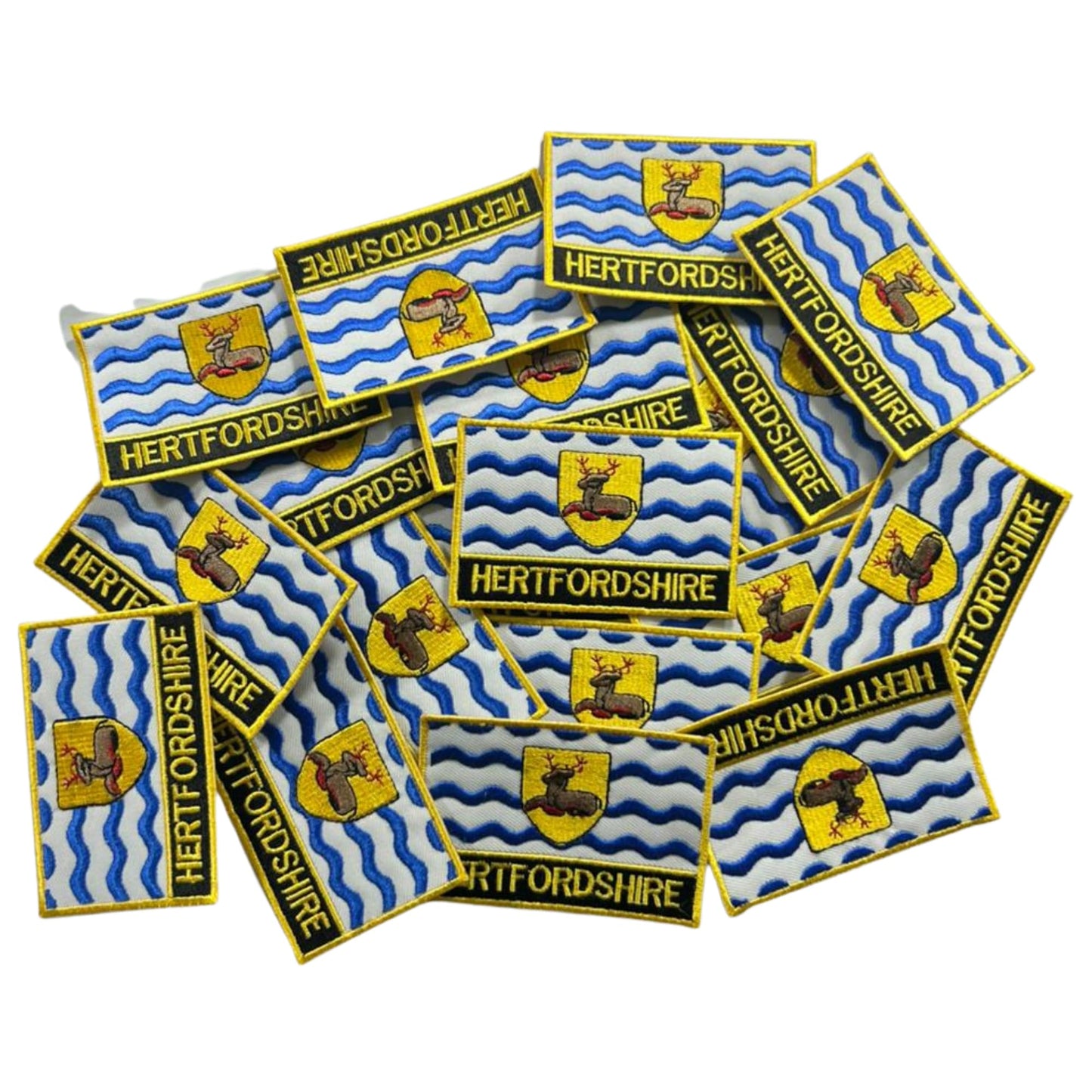 UK County Flag Patch 9.5cm x 6cm Embroidered Iron On/Sew On Badge Durable Fabric Applique for Jackets, Backpacks, Hats, and Clothing