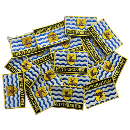 UK County Flag Patch 9.5cm x 6cm Embroidered Iron On/Sew On Badge Durable Fabric Applique for Jackets, Backpacks, Hats, and Clothing