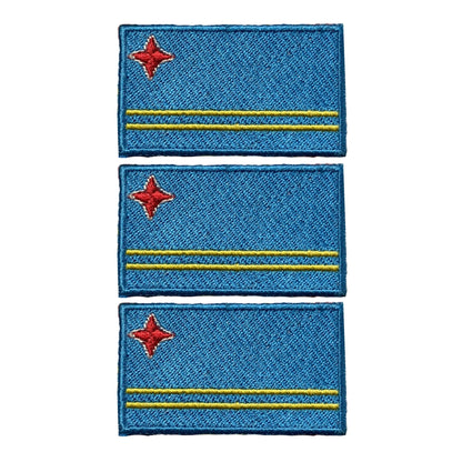 3 Pieces All Countries Flag Patches, 7×4 cm Embroidered Iron-On/Sew On National Flags, World Country Badge Appliques for Vest, Jacket, Backpack, Hat,(A-J)