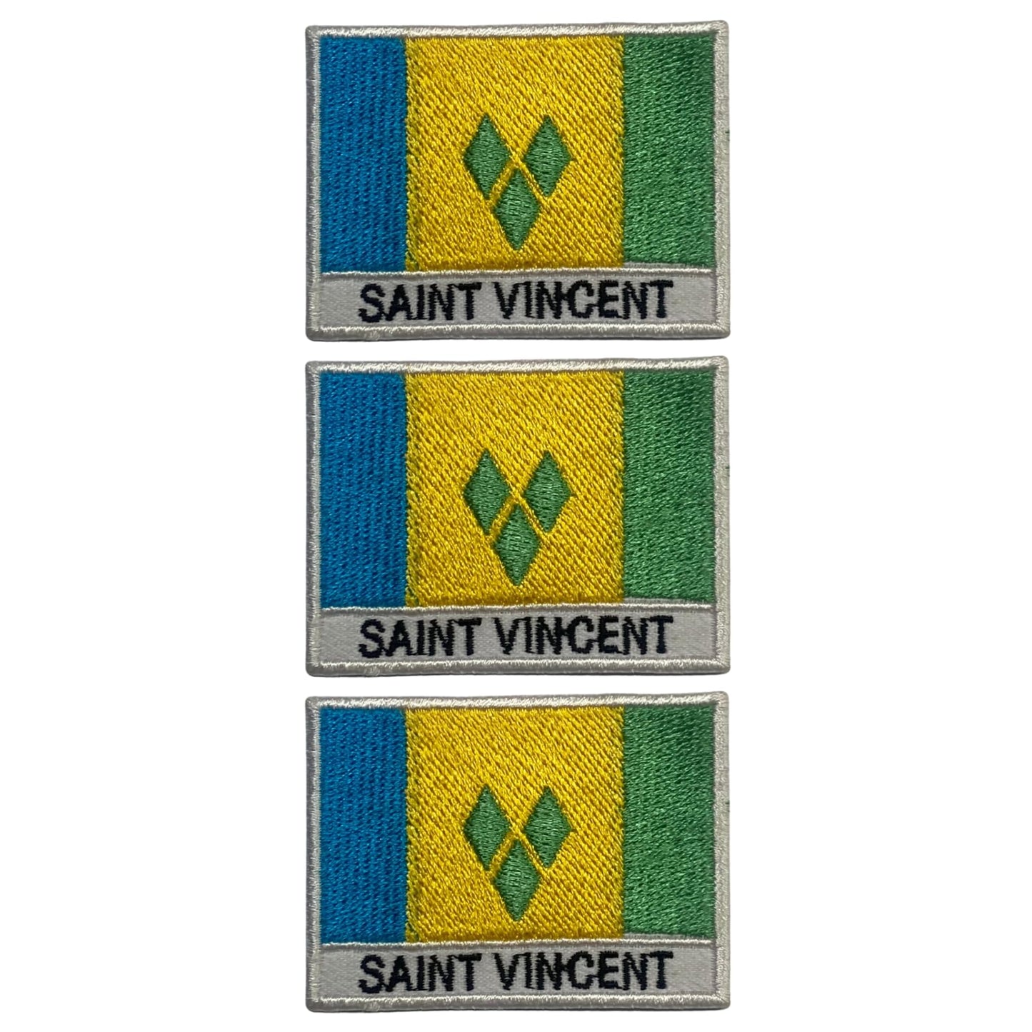 National Country Flag Iron On Patch, Set of 3, Embroidered Fabric Applique, 7cm x 5cm, Rectangular, United Kingdom Theme, for Jackets, Bags, Hats and Crafts (A-J)