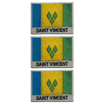 National Country Flag Iron On Patch, Set of 3, Embroidered Fabric Applique, 7cm x 5cm, Rectangular, United Kingdom Theme, for Jackets, Bags, Hats and Crafts (A-J)