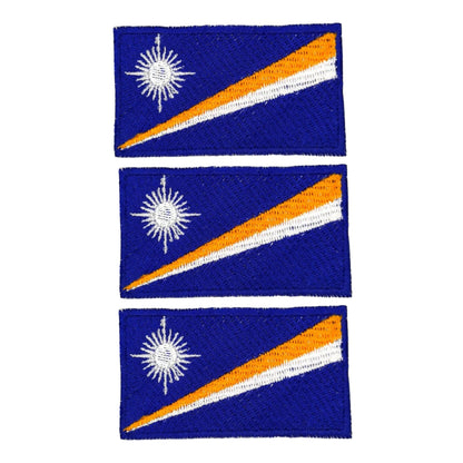 3 Pieces All Countries Flag Patches, 7×4 cm Embroidered Iron-On/Sew On National Flags, World Country Badge Appliques for Vest, Jacket, Backpack, Hat,(A-J)