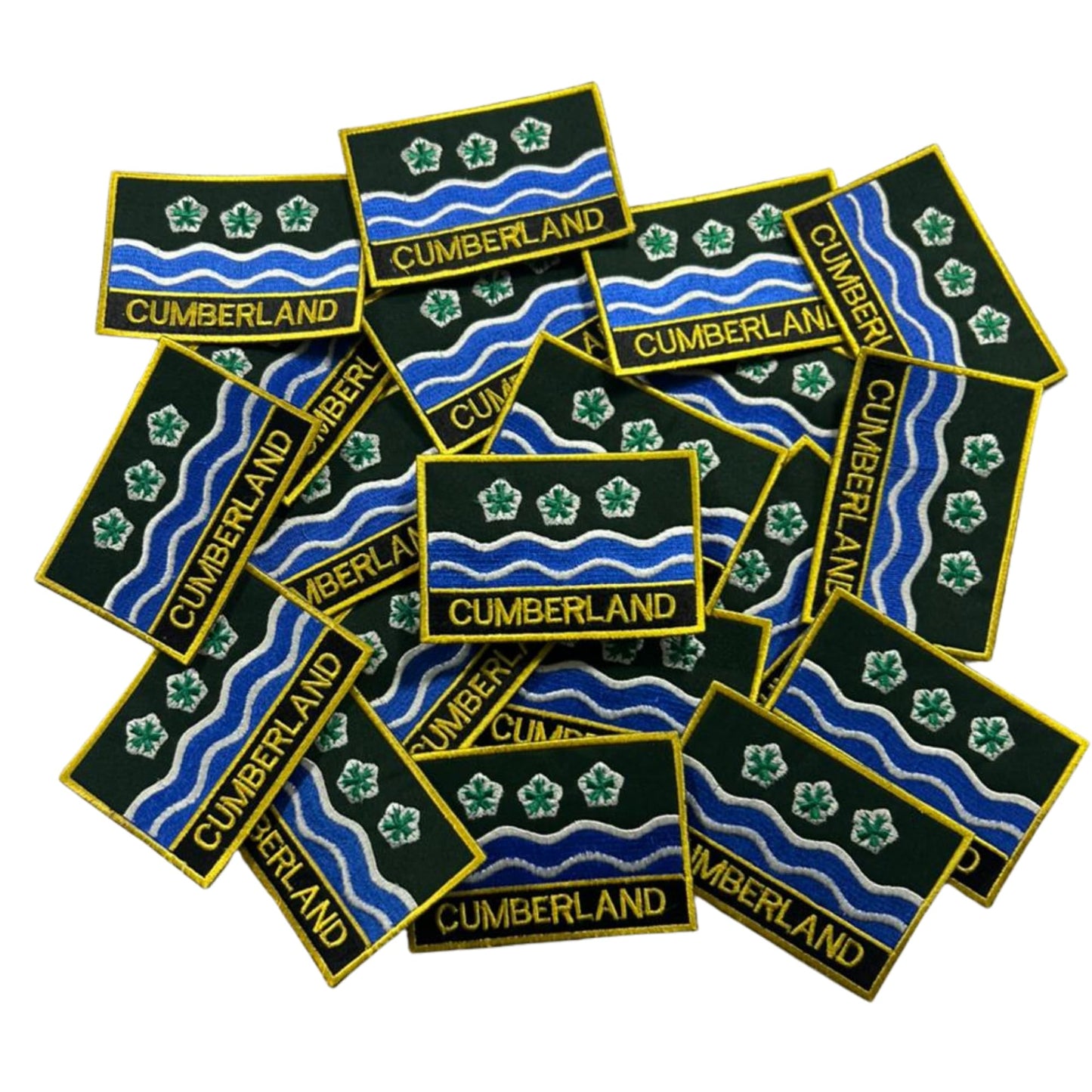 UK County Flag Patch 9.5cm x 6cm Embroidered Iron On/Sew On Badge Durable Fabric Applique for Jackets, Backpacks, Hats, and Clothing