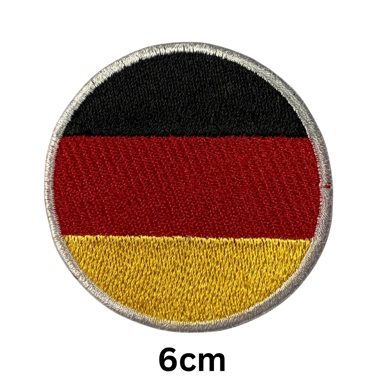 BeBuz Germany Flag Embroidered Patches, Iron-On/Sew-On Applique, Shield, Round, Heart and Rectangle Flag Badges for Jackets, Bags, Uniforms, Various Sizes
