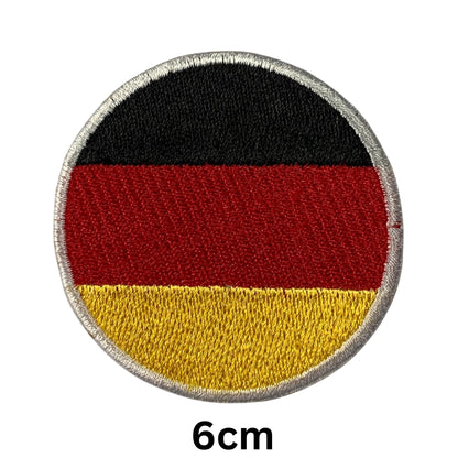 BeBuz Germany Flag Embroidered Patches, Iron-On/Sew-On Applique, Shield, Round, Heart and Rectangle Flag Badges for Jackets, Bags, Uniforms, Various Sizes