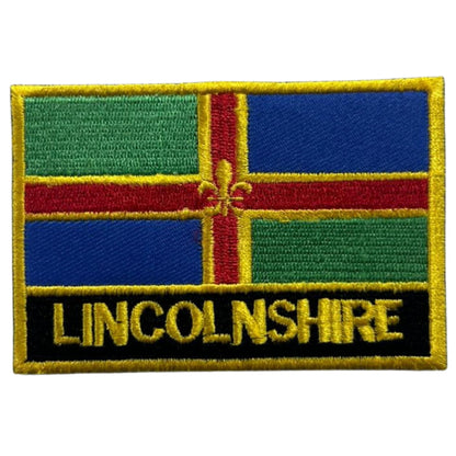 UK County Flag Patch 9.5cm x 6cm Embroidered Iron On/Sew On Badge Durable Fabric Applique for Jackets, Backpacks, Hats, and Clothing