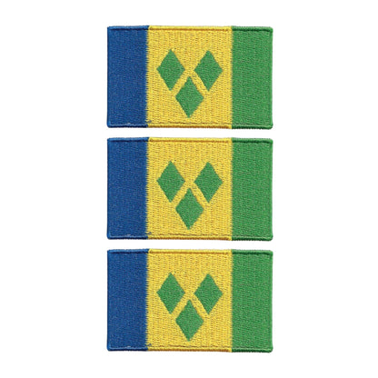 3 Pieces All Countries Flag Patches, 7×4 cm Embroidered Iron-On/Sew On National Flags, World Country Badge Appliques for Vest, Jacket, Backpack, Hat, (K-S)