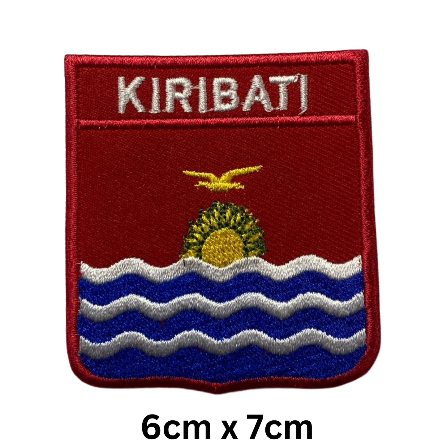 Shield Flag with Name Patch – Embroidered Iron On / Sew On Shield Shaped National Flag Badge with Country Name | All Countries | Badge for Jacket, Biker Vest, Backpack, Uniform (K-S)