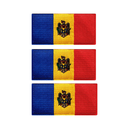 3 Pieces All Countries Flag Patches, 7×4 cm Embroidered Iron-On/Sew On National Flags, World Country Badge Appliques for Vest, Jacket, Backpack, Hat,(A-J)